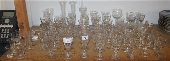 Large group of 18th-20th Century small drinking glasses